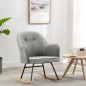 vidaXL Silla mecedora de terciopelo gris vidaXL Silla mecedora de terciopelo gris