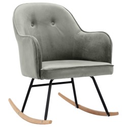 vidaXL Silla mecedora de terciopelo gris