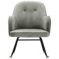 vidaXL Silla mecedora de terciopelo gris vidaXL Silla mecedora de terciopelo gris