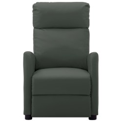 vidaXL Sillón de masaje de cuero sintético gris