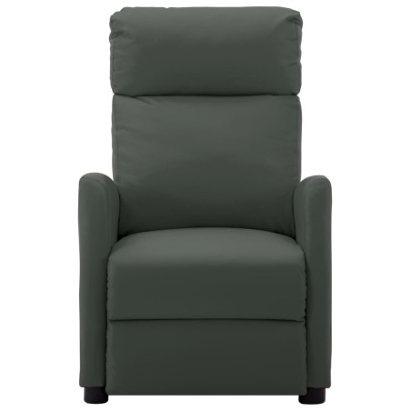 vidaXL Sillón de masaje de cuero sintético gris