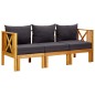 vidaXL Banco jardín 3 plazas con cojines madera maciza acacia 179 cm vidaXL Banco jardín 3 plazas con cojines madera maciza acacia 179 cm