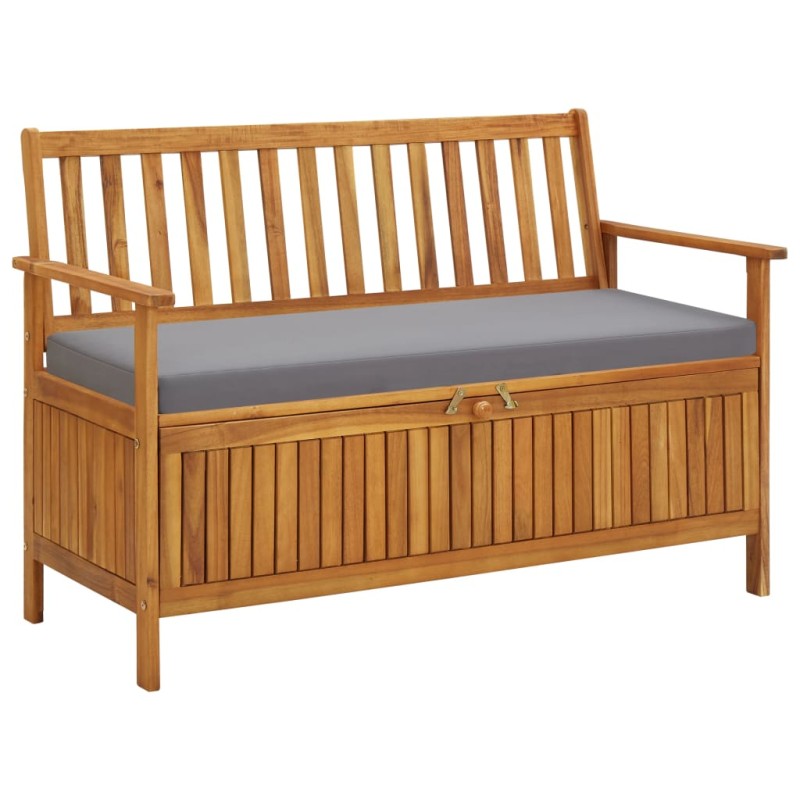 vidaXL Banco de almacenaje de jardín madera maciza acacia 120 cm vidaXL Banco de almacenaje de jardín madera maciza acacia 120 cm