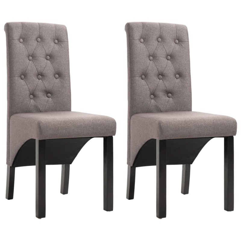 vidaXL Sillas de comedor 2 unidades de tela gris taupe