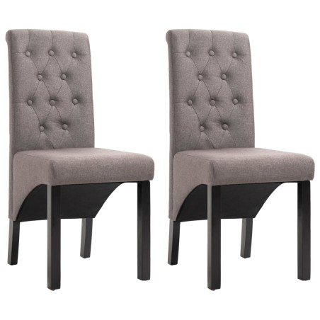 vidaXL Sillas de comedor 2 unidades de tela gris taupe