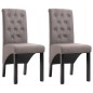 vidaXL Sillas de comedor 2 unidades de tela gris taupe