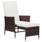 vidaXL Sillón reclinable de jardín con cojines ratán sintético marrón vidaXL Sillón reclinable de jardín con cojines ratán sintético marrón