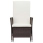 vidaXL Sillón reclinable de jardín con cojines ratán sintético marrón vidaXL Sillón reclinable de jardín con cojines ratán sintético marrón