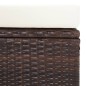 vidaXL Sillón reclinable de jardín con cojines ratán sintético marrón vidaXL Sillón reclinable de jardín con cojines ratán sintético marrón