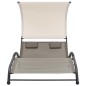 vidaXL Tumbona doble con toldo textilene gris taupe vidaXL Tumbona doble con toldo textilene gris taupe