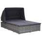 vidaXL Tumbona para 2 personas con cojín ratán sintético gris vidaXL Tumbona para 2 personas con cojín ratán sintético gris
