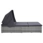 vidaXL Tumbona para 2 personas con cojín ratán sintético gris vidaXL Tumbona para 2 personas con cojín ratán sintético gris