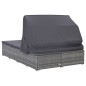 vidaXL Tumbona para 2 personas con cojín ratán sintético gris vidaXL Tumbona para 2 personas con cojín ratán sintético gris