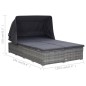 vidaXL Tumbona para 2 personas con cojín ratán sintético gris vidaXL Tumbona para 2 personas con cojín ratán sintético gris