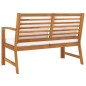 vidaXL Banco de jardín madera de acacia y cojines color crema 114,5 cm vidaXL Banco de jardín madera de acacia y cojines color crema 114,5 cm