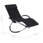 vidaXL Tumbona de jardín con cojín de acero negro vidaXL Tumbona de jardín con cojín de acero negro