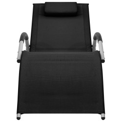 vidaXL Tumbona de textilene negro y gris