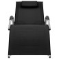 vidaXL Tumbona de textilene negro y gris vidaXL Tumbona de textilene negro y gris