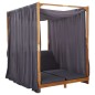vidaXL Tumbona doble con cortinas y cojines madera maciza de acacia vidaXL Tumbona doble con cortinas y cojines madera maciza de acacia