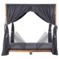 vidaXL Tumbona doble con cortinas y cojines madera maciza de acacia vidaXL Tumbona doble con cortinas y cojines madera maciza de acacia