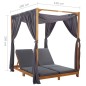 vidaXL Tumbona doble con cortinas y cojines madera maciza de acacia vidaXL Tumbona doble con cortinas y cojines madera maciza de acacia