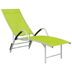 vidaXL Tumbona de textilene y aluminio verde