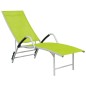 vidaXL Tumbona de textilene y aluminio verde vidaXL Tumbona de textilene y aluminio verde