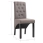 vidaXL Sillas de comedor 2 unidades de tela gris taupe