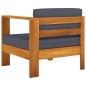vidaXL Sofá central con 1 reposabrazos madera acacia gris oscuro vidaXL Sofá central con 1 reposabrazos madera acacia gris oscuro