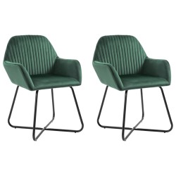vidaXL Sillas comedor 2 unidades de terciopelo verde