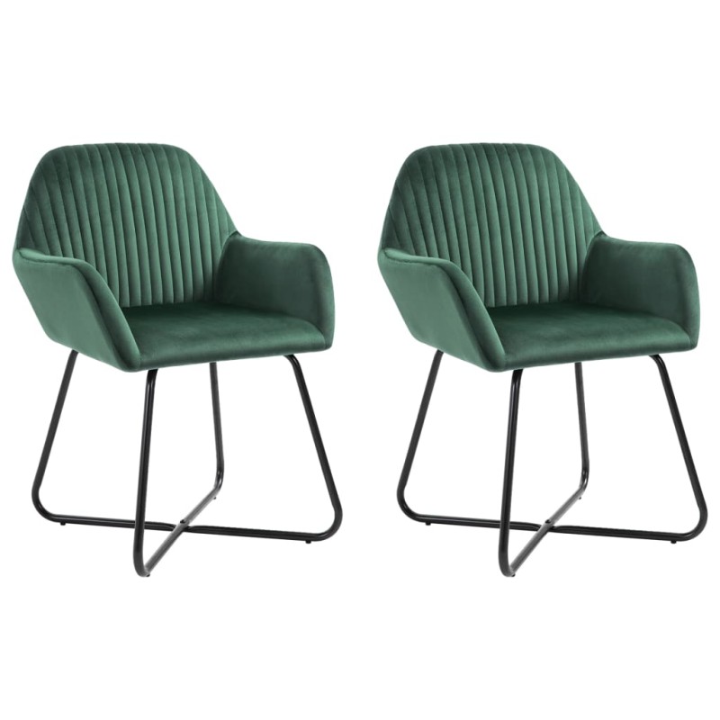 vidaXL Sillas comedor 2 unidades de terciopelo verde vidaXL Sillas comedor 2 unidades de terciopelo verde