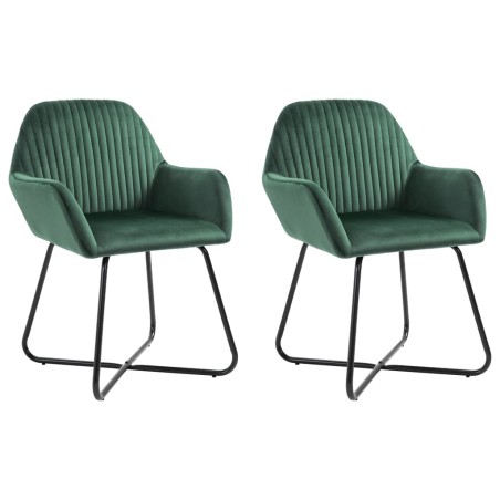 vidaXL Sillas comedor 2 unidades de terciopelo verde