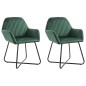 vidaXL Sillas comedor 2 unidades de terciopelo verde vidaXL Sillas comedor 2 unidades de terciopelo verde