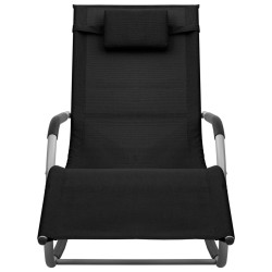 vidaXL Tumbona de textilene negro y gris