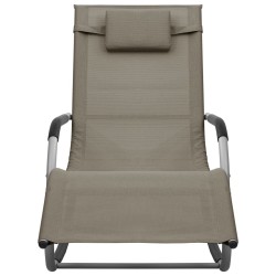 vidaXL Tumbona de textilene taupé y gris