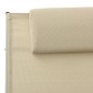 vidaXL Tumbona con cojín de textilene crema vidaXL Tumbona con cojín de textilene crema