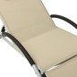 vidaXL Tumbona con cojín de textilene crema vidaXL Tumbona con cojín de textilene crema
