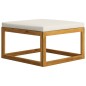 vidaXL Reposapiés con cojín blanco crema madera maciza de acacia vidaXL Reposapiés con cojín blanco crema madera maciza de acacia