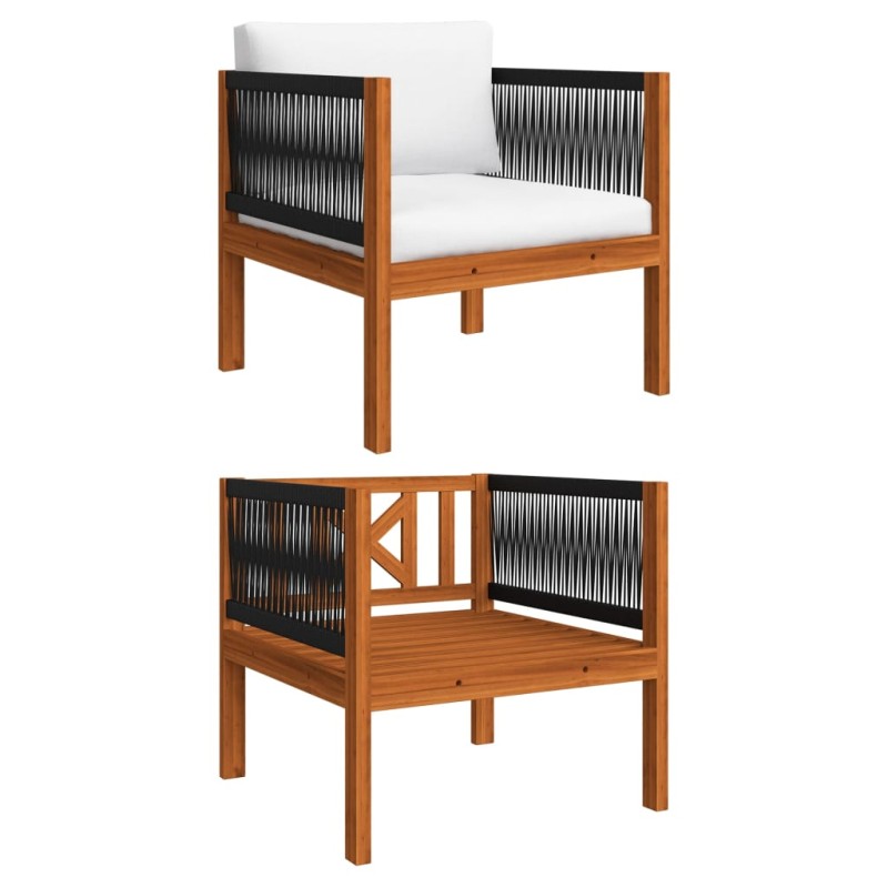 vidaXL Silla de jardín con cojín madera maciza de acacia vidaXL Silla de jardín con cojín madera maciza de acacia