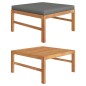 vidaXL Reposapiés con cojín gris oscuro madera maciza de teca vidaXL Reposapiés con cojín gris oscuro madera maciza de teca