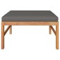 vidaXL Reposapiés con cojín gris oscuro madera maciza de teca vidaXL Reposapiés con cojín gris oscuro madera maciza de teca