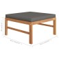 vidaXL Reposapiés con cojín gris oscuro madera maciza de teca vidaXL Reposapiés con cojín gris oscuro madera maciza de teca