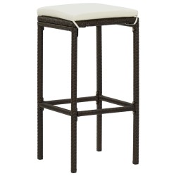 vidaXL Taburetes de cocina con cojines 6 uds ratán sintético marrón