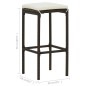 vidaXL Taburetes de cocina con cojines 6 uds ratán sintético marrón vidaXL Taburetes de cocina con cojines 6 uds ratán sintético marrón