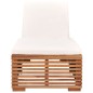 vidaXL Tumbona con cojín madera maciza de teca crema vidaXL Tumbona con cojín madera maciza de teca crema