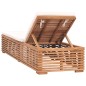 vidaXL Tumbona con cojín madera maciza de teca crema vidaXL Tumbona con cojín madera maciza de teca crema