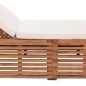 vidaXL Tumbona con cojín madera maciza de teca crema vidaXL Tumbona con cojín madera maciza de teca crema