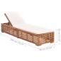 vidaXL Tumbona con cojín madera maciza de teca crema vidaXL Tumbona con cojín madera maciza de teca crema