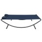 vidaXL Tumbona doble de exterior de tela azul
