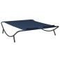 vidaXL Tumbona doble de exterior de tela azul